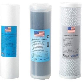 Resim Filtre Dünyası Su Arıtma Filtresi Usa 3Lü Filitre Takımı Çift Karbonlu 