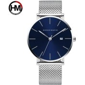 Resim Hanyang 151L-WYY Klasik Bauhaus Tasarım Erkekler Izle Koyu Mavi Japonya Kuvars Su Geçirmez Paslanmaz Çelik Moda Iş Takvimi Ultra Ince Saatler (Yurt Dışından) 