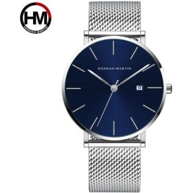 Resim Hanyang 151L-WYY Klasik Bauhaus Tasarım Erkekler Izle Koyu Mavi Japonya Kuvars Su Geçirmez Paslanmaz Çelik Moda Iş Takvimi Ultra Ince Saatler (Yurt Dışından) 