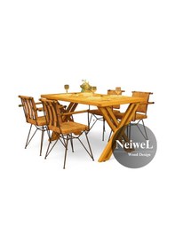 Resim Neiwel Garden Sean Doğal Ahşap Bahçe Yemek Masası-70-160 Açık Ceviz 
