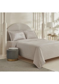 Resim Karaca Home Vessa Çift Kişilik Çizgili Saten Nevresim Takımı Açık Gri 200.22.02.0089 Açık Gri 