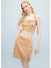 Resim DeFacto Coool Kargo Fit Gabardin Yıkamalı Soluk Efektli Mini Etek C4456AX24SPBG387 