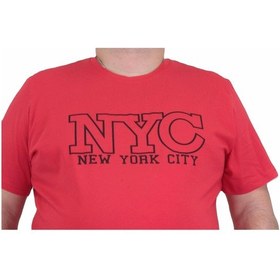 Resim Moc Grande Mocgrande Erkek Büyük Beden Sıfır Yaka Tişört Nyc 24133 Kırmızı-Kırmızı 
