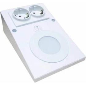 Resim Full Reyon Açma Kapama Düğmeli, Çift Prizli, Beyaz Işık Ledli, Banyo Mutfak Tezgah Altı Üstü, Dolap Içi Armatür 