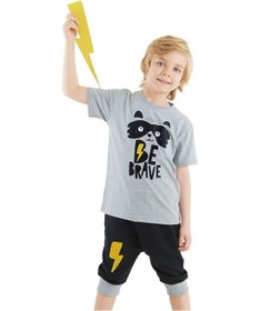 Resim Denokids Rakun Erkek Çocuk T-shirt Kapri Şort Takım Çok Renkli 