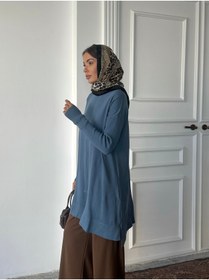 Resim Genel Markalar Tesettür Bisiklet Yaka Merserize Oversize Triko Tunik 