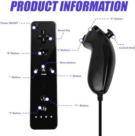 Resim WIYETY Wii Uzaktan Kumandası Oyun Denetleyicisi: Wii Uzaktan Kumandaları, Wii Kumanda Uzaktan Kumandası, Wii Bağlantı için Uzaktan Kumanda, Wii/WiiU Konsolu için Wii Uzaktan Kumanda (Siyah) 