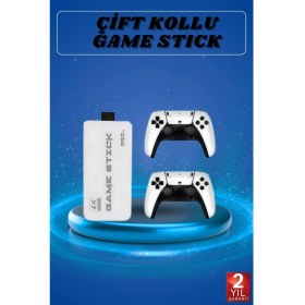 Resim Game Stick 4K Retro Çift Kollu Atari Oyunlari +20000 Oyunlu Konsol Nostalji - F059K748-U01059 