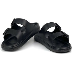 Resim Unisex Siyah Çift Tokalı Kaymaz Taban Ayarlanabilir Hafif Günlük Plaj Terlik Siyah 