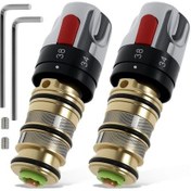 Resim Willowhaven 2 Adet Termostatik Batarya 20-50 C Ayarlı Kırmızı Kol Dayanıklı Paslanmaz 