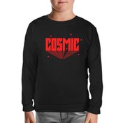 Resim Cosmic Stars Siyah Çocuk Sweatshirt 