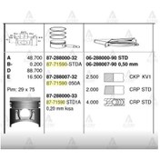 Resim Esse Otomotiv L-300 98-> Std Piston Segmanlı - GOE-87-71590-STDA - 87-71590-STDA 