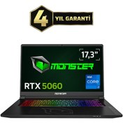 Resim MONSTER Tulpar T7 V26.2.8 Intel Core I7 13620h 64 Ram 1tb Ssd Rtx 5060 Freedos 17,3" Fhd 144 Hz 