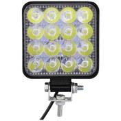 Resim 16 Ledli Çalışma Lambası Kare Siyah 12-24 Volt Uyumlu 1 Adet 