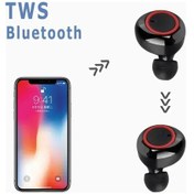 Resim Siyah-siyah Y50 Tws Bluetooth Kulaklıklar Kablosuz Kulaklık Hıfı Stereo Kulaklık Gürültü Azaltma Spor Kulaklıkları İphone Xiaomi Samsung Için 