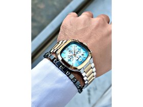 Resim Bentini Saat Kare Kasa Fonksiyonlu Erkek Saati 