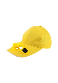 Resim Geeroyoo Güneş Enerjili Dış Mekan Fanlı Şapka, Yolculuk-balıkçılık İçin Ayarlanabilir, Yeşil Enerji İle Soğutma Sarı 