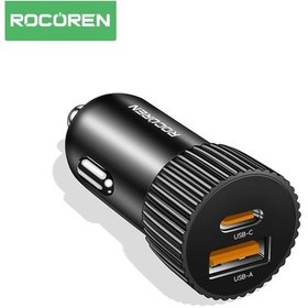 Resim Rocoren 48w Çift Portlu Usb Type-c Ve Usb-a Araç İçi Hızlı Şarj Cihazı 