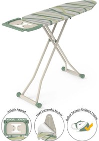 Resim Perilla Silvia Özel Dokuma Kumaşlı Ütü Masası Yeşil Yeşil 