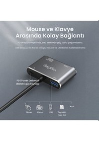 Resim Veggieg Type-c 4k Hdmı 1080p Vga Usb 3.0 Pd Dönüştürücü Çevirici Hub 