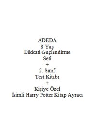 Resim Adeda 8 Yaş Dikkati Güçlendirme Seti + 2. Sınıf Test Kitabı + Kişiye Özel İsimli Harry Potter Kitap Ayracı 
