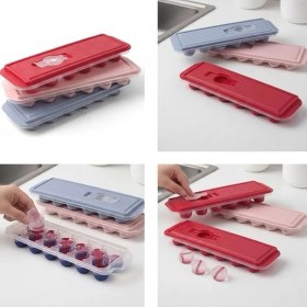 Resim CetKing 2 Adet Silikon Tabanlı Buzluk, 12'li Buz Kalıbı, Pratik ve Esnek Silikon Tabanlı Buzluk Seti - Içeceklerinizi Serin Tutun! 