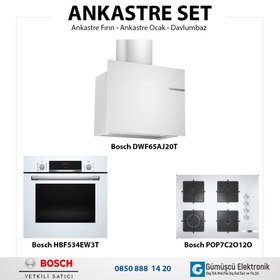 Resim Bosch Ankastre Set HBF534EW3T, POP7C2O12O, DWF65AJ20T Bosch Yetkili Bayi - Bu Üründe Kurulum Zorunluluğu Vardır