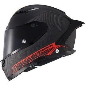 Resim Motoanl Full Face Ce Yüksek Güvenlikli Motor Kaskı Freedom Edition Siyah Kırmızı 
