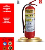 Resim ELİTyangın 6 KG FOAM KÖPÜKLÜ YANGIN SÖNDÜRME TÜPÜ + ASKI APARATI +LEHVASI HEDİYE 