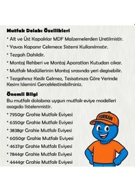 Resim 260 Cm Mutfak Dolabı Mdf Kapak Tezgah Dahil Yrkn260 98 Gri 