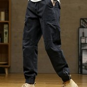 Resim Erkekler için Japon Retro Kargo Pantolon - Fermuarlı Cep ve Yardımcı Çanta Halkasıyla Ağır Hizmet Tipi Çok Cepli Eşofman Altı, İnceleme, Dış Mekan, İnşaat, Şık Giyim İçin Dayanıklı Günlük Şalvar - Kuşaksız Tasarım (Elde Yıkanabilir) - Doğa yürüyüşü, Balık Tutma, Bahçe İşi İçin Uygundur - Erkekler İçin Pratik Kargo Pantolon, Çift Renk, İlave Beden Seçenekli 