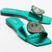 Resim Luvishoes Yavn Yeşil Taşlı Kadın Terlik Yeşil 