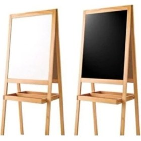Resim Yazı Tahtası- Çift Taraflı Ahşap Çerçeve Kara Tahta Manyetik Beyaz 40X50 Inter 