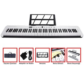 Resim Jwin JDP-2088 Tuş Hassasiyetli 88 Tuşlu Beyaz Piyano 