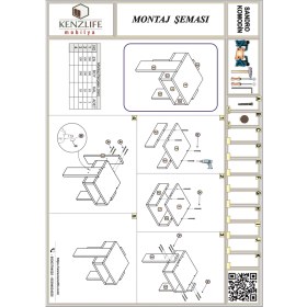 Resim Kenzlife komodin sandro cvz komidin 39x29x29 orta zigon sehpa minik boy 