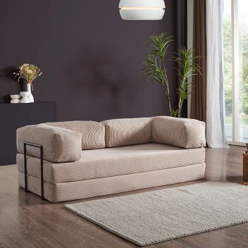 EVDEMO Lounge Aktivite Koltuğu Çok Amaçlı Koltuk Yatak Krem