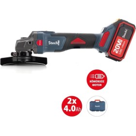 Resim Stechend SX44 Akülü Avuç Taşlama 125 mm 2 x 4 Amper AKÜ(20V) + 2 Yıl Garanti 