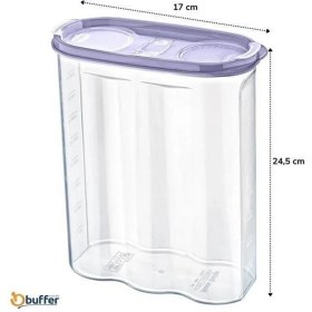 Resim 2 Kapaklı Ölçekli Erzak Kuru Gıda Saklama Kutusu Kabı 2,4 LITRE-SA940 