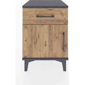 Resim Hyperion Komodin Tek Çekmeceli Tek Kapaklı 44X44X64 Antrasit-Çam 