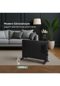 Resim Kumtel Siyah Fanlı Konvektör Isıtıcı 2500w Hc-2952 
