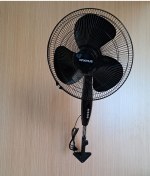 Resim Depolife Duvar Montajlı Hava Vantilatörü 3 Kademe Hız Ayarlı Pervane Sağ Sol Dönme 45w Siyah Renk 
