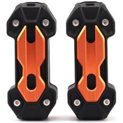 Resim Skycity Motosiklet Çarpma Çubuğu Koruyucu Blokları 22-25mm, Abs+alüminyum, Yırtılma Dayanıklı, Turuncu, 2 Adet 