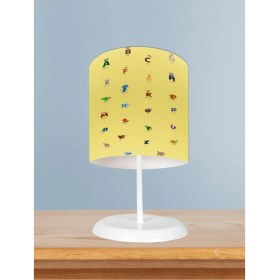 Resim Bebek ve Çocuk Odası Sayılar ve Harfler Seksek Desenli Eğitici Abajur 