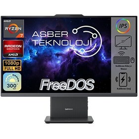 Resim Lenovo Ideacentre Siyah 27ARR9 R7-7735HS 27" 24 GB RAM 2 TB SSD FreeDOS All In One - Kablosuz Klavye ve Mouse AsberTech 