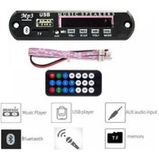 Resim Bluetoothlu Araç Oto Teyp Aux Usb Sd Tf Çevirici Dönüştürücü 12v N11.289 