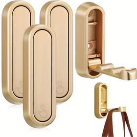 Resim 2, 4 Paket Ağır Hizmet Katlanabilir Duvar Askıları - Altın Alüminyum Banyo Havlu Askıları ile Şık Modern Tasarım, Ceketler, Havlular, Bornozlar, Şapkalar, Anahtarlar için Yerden Tasarruf Sağlayan Katlanabilir Askılar - Kolay Kurulum, Dayanıklı ve Şık Ev Düzenleme, Banyo Askıları, Bornoz ve Havlu Depolama, Minimalist Askı Tasarımı, Sağlam Yapı, Duvara Monte Askı, Küçük Alan Yaşamı, Çağdaş Depolama, Yüksek Kaliteli Metal, Duvara Monte Düzenleyici, Apartman Dwellers 