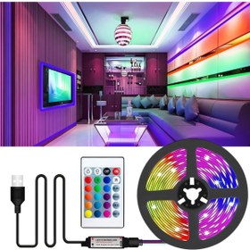 Resim AmberLED Tv Arkası Ambiyans RGB Şerit Led Seti Kumandalı 3 Metre Usb İle Çalışır 