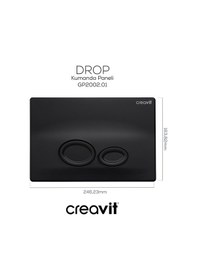 Resim Creavit Drop Mat Siyah Boyalı Kumanda Paneli GP2002.01 Siyah 
