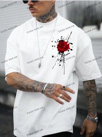 Resim Tarzsokak Erkek Yazılı Bayrak Baskılı T-shirt Ve Şort Takım Beyaz 