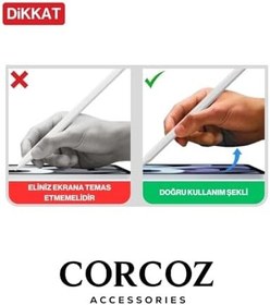 Resim Corcoz Galaxy Tab S6 Lite P610 Uyumlu Tablet Telefon İpad Yazı Çizim Kalemi - CZ74 